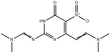 Methanimidamide, N-6-2-(dimethylamino)ethenyl-1,4-dihydro-5-nitro-4-oxo-2-pyrimidinyl-N,N-dimethyl- 구조식 이미지