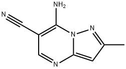 7-아미노-2-메틸피라졸로[1,5-a]피리미딘-6-카르보니트릴(SALTDATA:무료) 구조식 이미지