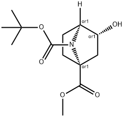 7-Azabicyclo[2.2.1]heptane-1,7-dicarboxylic acid, 3-hydroxy-, 7-(1,1-dimethylethyl) 1-methyl ester, (1R,3R,4S)-rel- 구조식 이미지