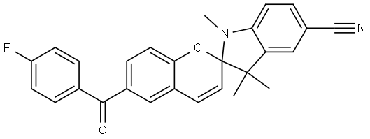 Spiro[2H-1-benzopyran-2,2'-[2H]indole]-5'-carbonitrile, 6-(4-fluorobenzoyl)-1',3'-dihydro-1',3',3'-trimethyl- Structure