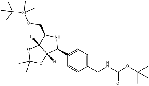 Carbamic acid, 4-(3aS,4S,6R,6aR)-6-(1,1-dimethylethyl)dimethylsilyloxymethyltetrahydro-2,2-dimethyl-4H-1,3-dioxolo4,5-cpyrrol-4-ylphenylmethyl-, 1,1-dimethylethyl ester 구조식 이미지