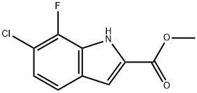 1H-Indole-2-carboxylic acid, 6-chloro-7-fluoro-, methyl ester 구조식 이미지