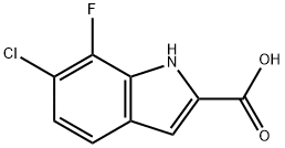 1H-Indole-2-carboxylic acid, 6-chloro-7-fluoro- 구조식 이미지