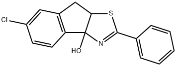 3aH-Indeno[1,2-d]thiazol-3a-ol, 6-chloro-8,8a-dihydro-2-phenyl- Structure