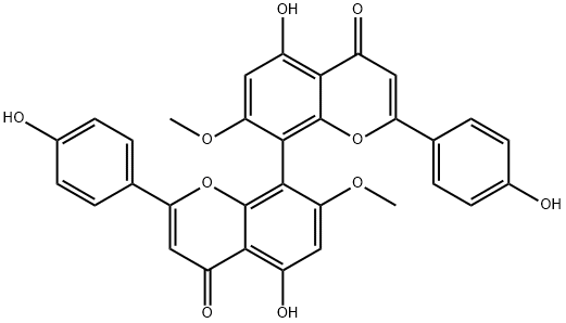 4',4''',5,5''-Tetrahydroxy-7,7''-dimethoxy-8,8''-biflavone Structure
