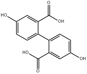 [1,1'-Biphenyl]-2,2'-dicarboxylic acid, 4,4'-dihydroxy- Structure