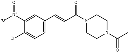 2-Propen-1-one, 1-(4-acetyl-1-piperazinyl)-3-(4-chloro-3-nitrophenyl)-, (2E)- Structure