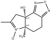 8aH-Pyrrolo[3,2-e]-2,1,3-benzoxadiazol-8a-ol,5a-amino-4,5,5a,8-tetrahydro-7-methyl-,6-oxide,(5aR,8aR)-rel-(9CI) 구조식 이미지