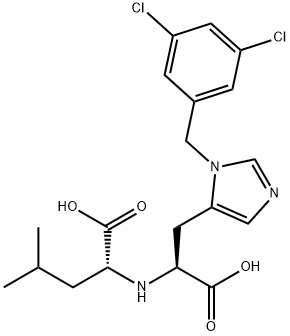 L-Histidine, N-[(1R)-1-carboxy-3-methylbutyl]-3-[(3,5-dichlorophenyl)methyl]- Structure