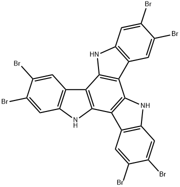 5H-Diindolo[3,2-a:3',2'-c]carbazole, 2,3,7,8,12,13-hexabromo-10,15-dihydro- 구조식 이미지