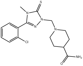 1-[[3-(2-chlorophenyl)-4-methyl-5-sulfanylidene-1,2,4-triazol-1-yl]methyl]piperidine-4-carboxamide Structure