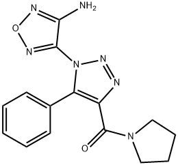 Methanone, [1-(4-amino-1,2,5-oxadiazol-3-yl)-5-phenyl-1H-1,2,3-triazol-4-yl]-1-pyrrolidinyl- Structure