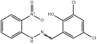 2,4-dichloro-6-[2-(2-nitrophenyl)carbonohydrazonoyl]phenol Structure