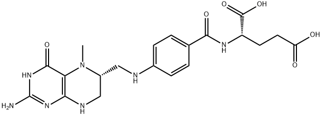 L-Glutamic acid, N-[4-[[[(6R)-2-amino-3,4,5,6,7,8-hexahydro-5-methyl-4-oxo-6-pteridinyl]methyl]amino]benzoyl]- Structure