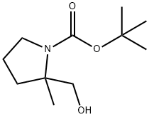 1-Pyrrolidinecarboxylic acid, 2-(hydroxymethyl)-2-methyl-, 1,1-dimethylethyl ester Structure