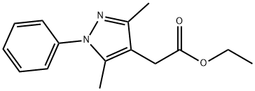 1H-Pyrazole-4-acetic acid, 3,5-dimethyl-1-phenyl-, ethyl ester 구조식 이미지