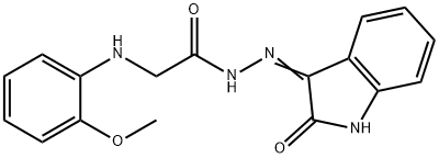 2-[(2-methoxyphenyl)amino]-N'-(2-oxo-1,2-dihydro-3H-indol-3-ylidene)acetohydrazide (non-preferred name) 구조식 이미지