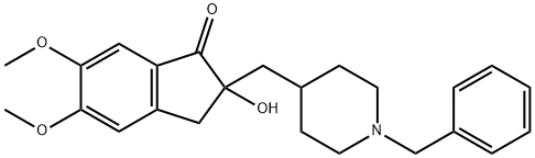 1H-Inden-1-one, 2,3-dihydro-2-hydroxy-5,6-dimethoxy-2-[[1-(phenylmethyl)-4-piperidinyl]methyl]- Structure