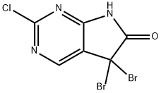 6H-Pyrrolo[2,3-d]pyrimidin-6-one, 5,5-dibromo-2-chloro-5,7-dihydro- 구조식 이미지