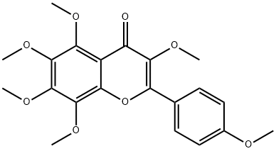 4H-1-Benzopyran-4-one, 3,5,6,7,8-pentamethoxy-2-(4-methoxyphenyl)- 구조식 이미지