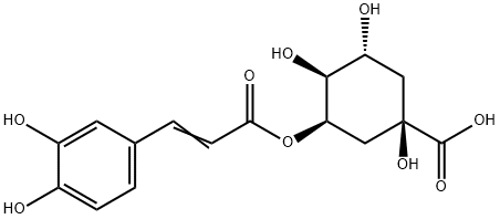 Cyclohexanecarboxylic acid, 3-[[3-(3,4-dihydroxyphenyl)-1-oxo-2-propen-1-yl]oxy]-1,4,5-trihydroxy-, (1R,3R,4S,5R)- Structure