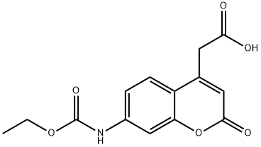 2H-1-Benzopyran-4-acetic acid, 7-[(ethoxycarbonyl)amino]-2-oxo- Structure