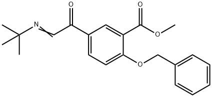 Benzoic acid, 5-[2-[(1,1-dimethylethyl)imino]acetyl]-2-(phenylmethoxy)-, methyl ester Structure