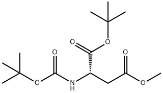 L-Aspartic acid, N-[(1,1-dimethylethoxy)carbonyl]-, 1-(1,1-dimethylethyl) 4-methyl ester 구조식 이미지
