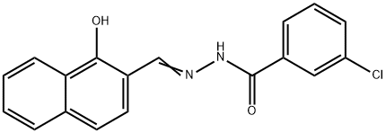 3-Chloro-benzoic acid (1-hydroxy-naphthalen-2-ylmethylenen)-hydrazine 구조식 이미지