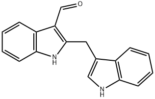 1H-Indole-3-carboxaldehyde, 2-(1H-indol-3-ylmethyl)- Structure