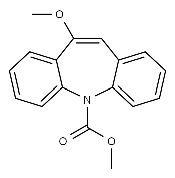 5H-Dibenz[b,f]azepine-5-carboxylic acid, 10-methoxy-, methyl ester Structure