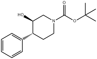 1-Piperidinecarboxylic acid, 3-hydroxy-4-phenyl-, 1,1-dimethylethyl ester, (3R,4R)- Structure