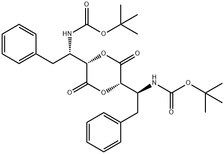 Carbamic acid, [[(2S,5S)-3,6-dioxo-1,4-dioxane-2,5-diyl]bis[(1S)-2-phenylethylidene]]bis-, bis(1,1-dimethylethyl) ester (9CI) Structure