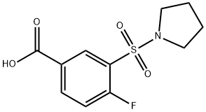 Benzoic acid, 4-fluoro-3-(1-pyrrolidinylsulfonyl)- Structure