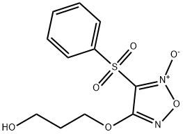 3-(4-benzenesulfonyl-5-oxy-furazan-3-yloxy)-propan-1-ol Structure