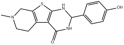 2-(4-hydroxyphenyl)-7-methyl-1,2,3,5,6,8-hexahydropyrido[2,3]thieno[2,4-d]pyrimidin-4-one Structure