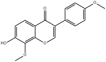 4H-1-Benzopyran-4-one, 7-hydroxy-8-methoxy-3-(4-methoxyphenyl)- Structure