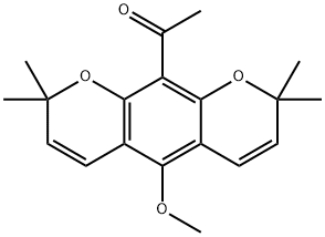 1-(5-Methoxy-2,2,8,8-tetramethyl-2H,8H-benzo[1,2-b:5,4-b']dipyran-10-yl)ethanone Structure