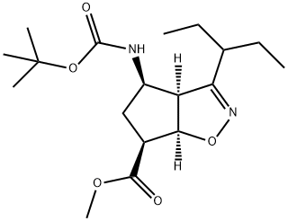 methyl (3aS,4R,6S,6aR)-4-((tert-butoxycarbonyl)amino)-3-(pentan-3-yl)-3a,5,6,6a-tetrahydro-4H-cyclopenta[d]isoxazole-6-carboxylate Structure