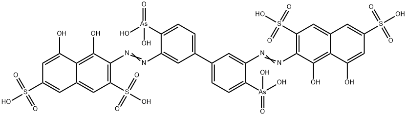 7-Naphthalenedisulfonic acid, 3,3'-[[4,4'-diarsono(1,1'-biphenyl)-3,3'-diyl]bis(azo)] bis(4,5-di2 구조식 이미지
