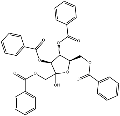 D-Fructofuranose, 1,3,4,6-tetrabenzoate 구조식 이미지