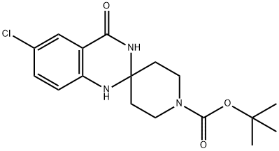 Spiro[piperidine-4,2'(1'H)-quinazoline]-1-carboxylic acid, 6'-chloro-3',4'-dihydro-4'-oxo-, 1,1-dimethylethyl ester Structure