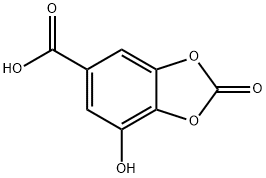 1,3-Benzodioxole-5-carboxylic acid, 7-hydroxy-2-oxo- 구조식 이미지