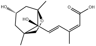 (2Z,4E)-3-Methyl-5-[(1S)-1α-hydroxy-2,6-dimethyl-2α,6α-(epoxymethano)-4β-hydroxycyclohexane-1-yl]-2,4-pentadienoic acid Structure