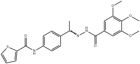 N-[4-[(E)-C-methyl-N-[(3,4,5-trimethoxybenzoyl)amino]carbonimidoyl]phenyl]thiophene-2-carboxamide 구조식 이미지