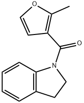 1-(2-methylfuran-3-carbonyl)-2,3-dihydro-1H-indol e 구조식 이미지