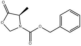 3-Oxazolidinecarboxylic acid, 4-methyl-5-oxo-, phenylmethyl ester, (4R)- 구조식 이미지