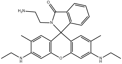 Spiro[1H-isoindole-1,9'-[9H]xanthen]-3(2H)-one, 2-(2-aminoethyl)-3',6'-bis(ethylamino)-2',7'-dimethyl- Structure