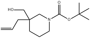 tert-Butyl 3-(hydroxymethyl)-3-(prop-2-en-1-yl)piperidine-1-carboxylate 구조식 이미지
