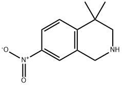 Isoquinoline, 1,2,3,4-tetrahydro-4,4-dimethyl-7-nitro- Structure